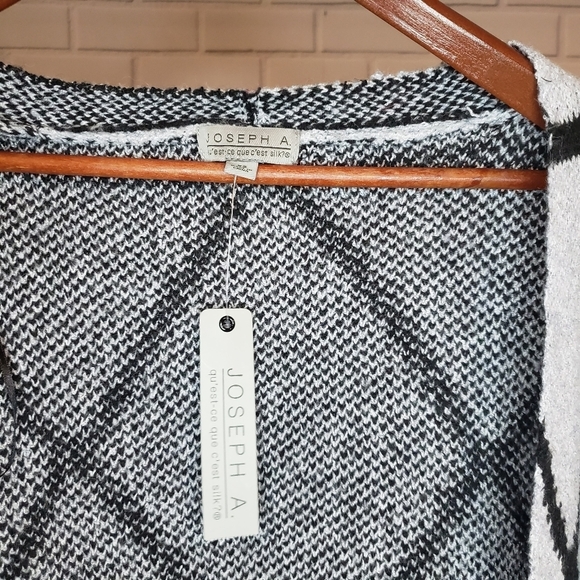 NWT Joseph A. Ombre Grid Cardigan - Picture 4 of 9